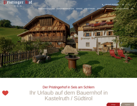 Website-Vorschau von Ferien am Pristingerhof
