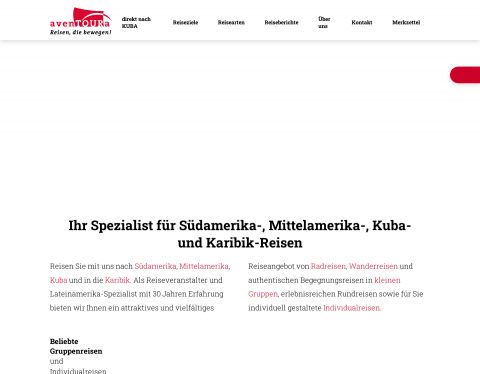 Website-Vorschau von Südamerika Reiseveranstalter