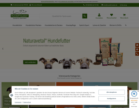 Website-Vorschau von HundeFreuden