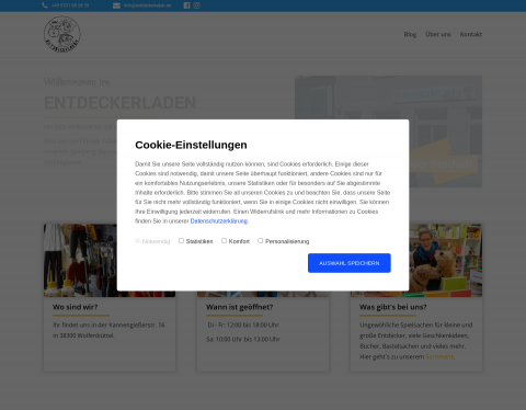 Website-Vorschau von Entdeckerladen sinnvolles Spielzeug