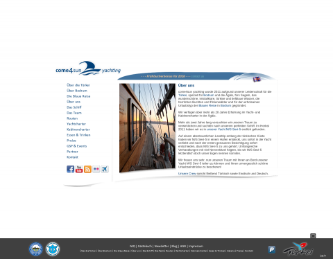 Website-Vorschau von Segeln mit come4sun yachting