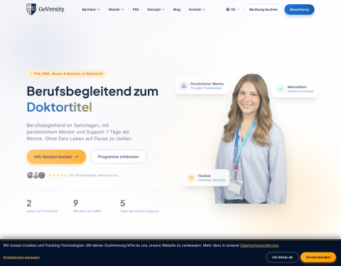 Website-Vorschau von GoVersity Steinbeis Karlsruhe
