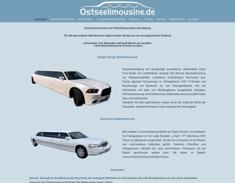 Website-Vorschau von Stretch Limousinen Vermietung