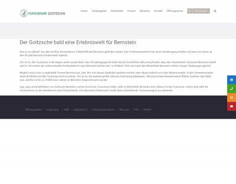Website-Vorschau von Ferienpark Goitzsche Ferien-Resort