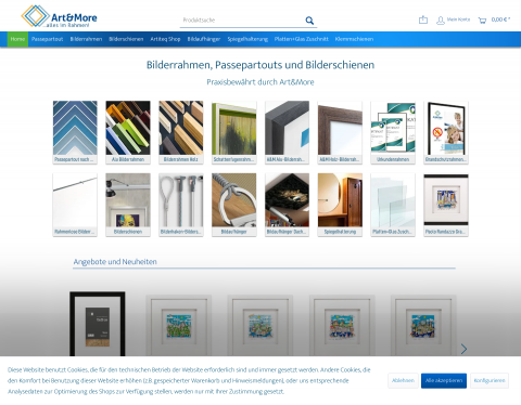 Website-Vorschau von Art & More Bilder und Leisten GmbH