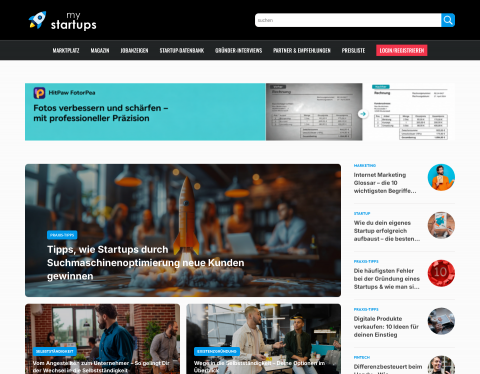Website-Vorschau von mystartups - Startups
