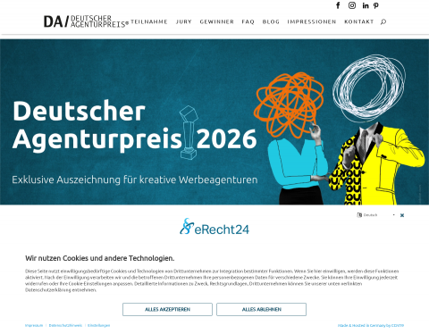 Website-Vorschau von Deutscher Agenturpreis