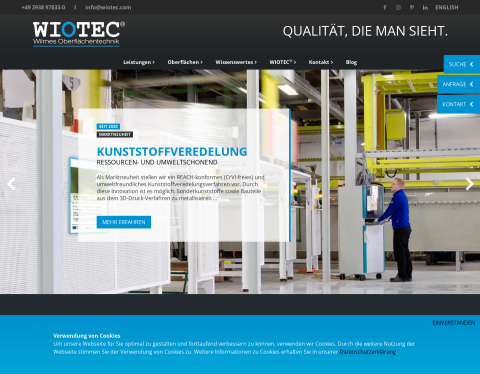 Website-Vorschau von WIOTEC® Ense GmbH & Co. KG
