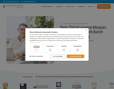 Website-Vorschau von Kanzlei Hetsch WP/StB