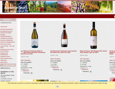 Website-Vorschau von Biowein [pur] Hartl
