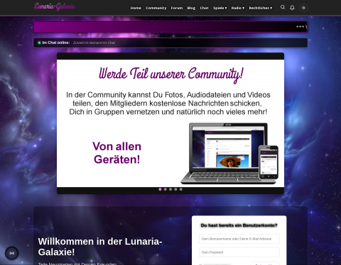 Website-Vorschau von Lunaria-Galaxie