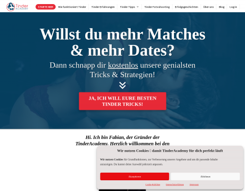 Website-Vorschau von Tinder Erfahrungen & Tipps für mehr Matches