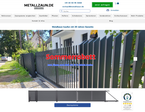Website-Vorschau von Metallzaun