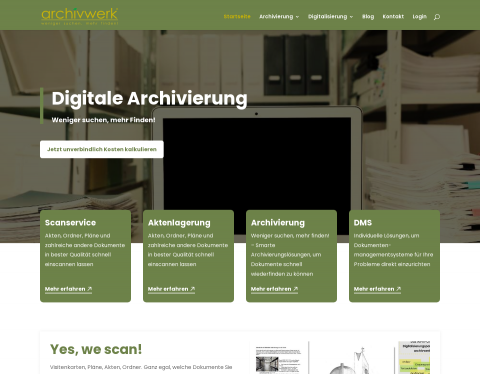 Website-Vorschau von archivwerk GmbH