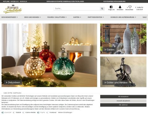 Website-Vorschau von Onlineshop für Figuren, Skulpturen und Geschenkid
