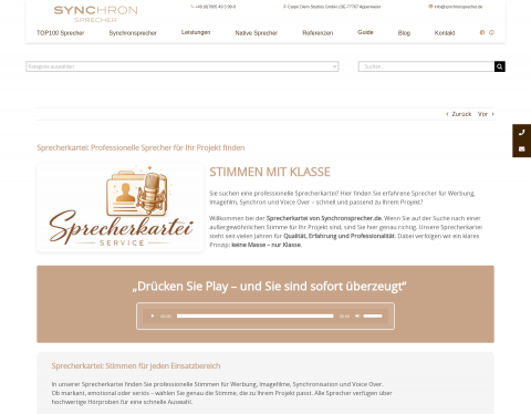 Website-Vorschau von Sprecherkartei das Original