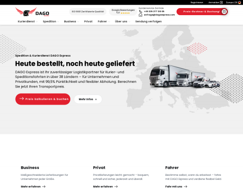Website-Vorschau von DAGO Express Kurierdienst
