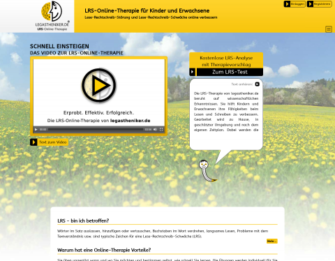 Vorschau von Online-Förderung bei LRS