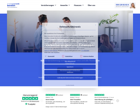 Website-Vorschau von Versicherungen - Wir beraten Sie gerne