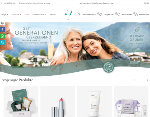 Website-Vorschau von Gertraud Gruber Kosmetik Online bestellen