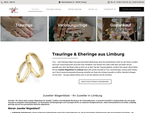 Website-Vorschau von MeinRubin - Juwelier aus Limburg