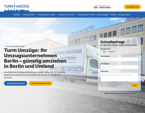 Website-Vorschau von Turm Umzüge
