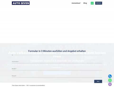 Website-Vorschau von Autoankauf sofort Service für die ganze Schweiz