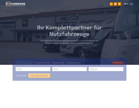 Website-Vorschau von Fuhrmann Nutzfahrzeuge