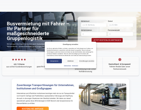 Website-Vorschau von Busvermietung24 GmbH