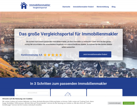 Aperçu du site de Immobilienmakler Vergleichsportal