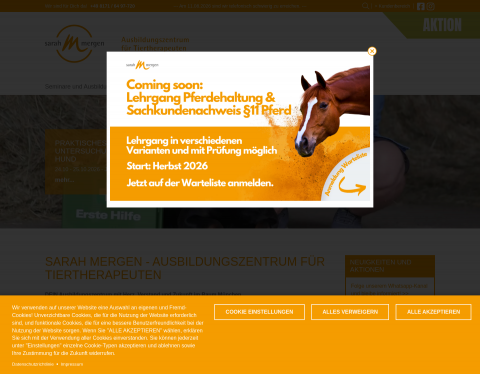 Website-Vorschau von Ausbildungszentrum für Tiertherapeuten