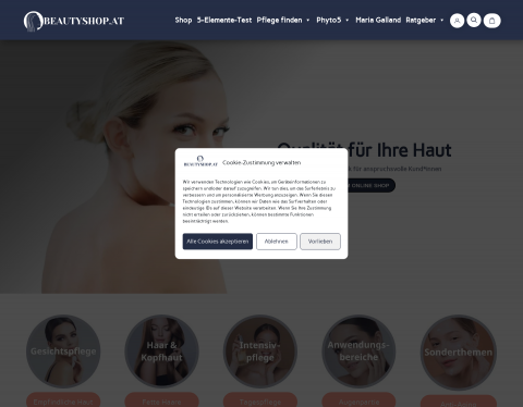 Website-Vorschau von Beautyshop - Ganzheitliche Kosmetik