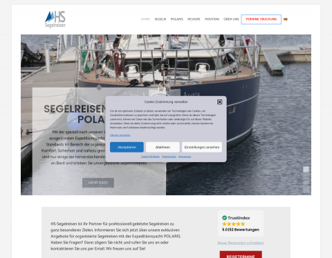 Website-Vorschau von HS Segelreisen - Verwirkliche einen unvergessliche