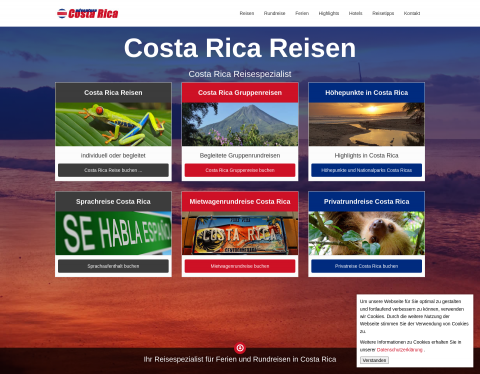 Website-Vorschau von Reiselade Huttwil Costa Rica Reisen