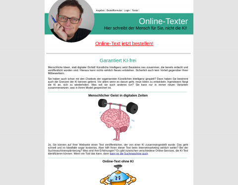 Website-Vorschau von Eintragservice und Texterstellung
