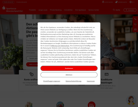 Website-Vorschau von Sparkasse Münsterland Ost