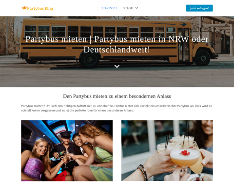 Website-Vorschau von Partybus mieten
