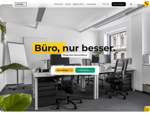 Website-Vorschau von Coworking erleben