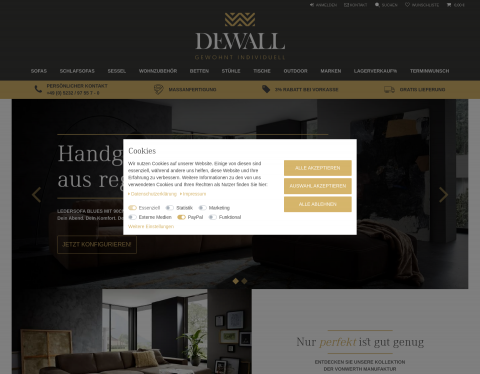 Website-Vorschau von DeWall Design - Sofa Manufaktur
