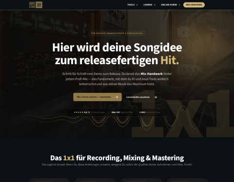Website-Vorschau von Homerecording 1x1