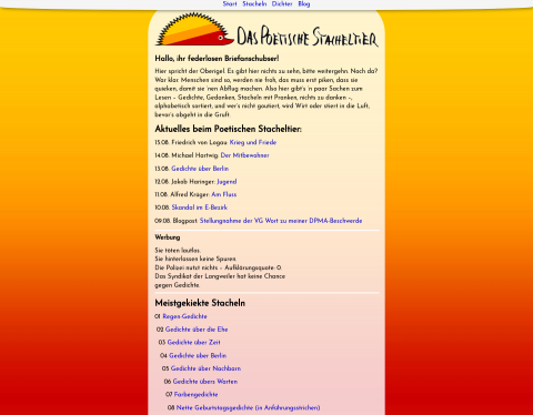 Website-Vorschau von Das Poetische Stacheltier