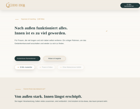 Website-Vorschau von Deine Lebenswende mit Hypnose