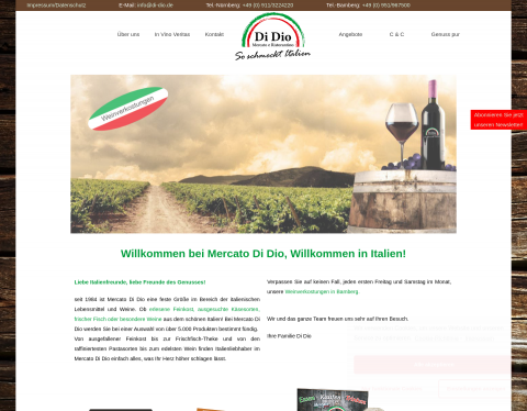 Website-Vorschau von Mercato Di Dio ? Willkommen in Italien