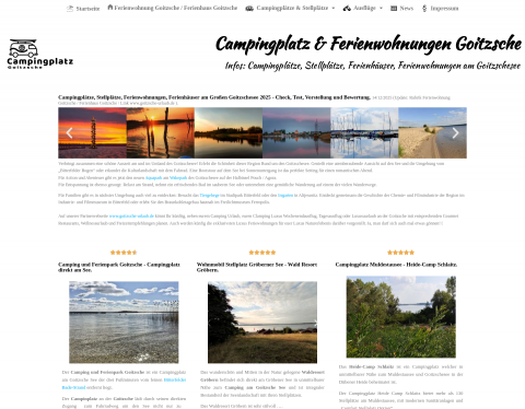 Website-Vorschau von Campingplatz & Stellplatz Goitzsche See