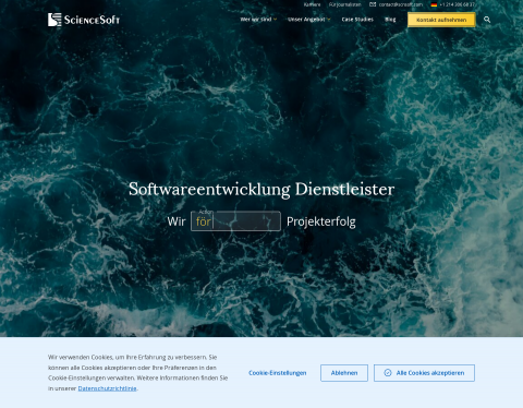 Website-Vorschau von Professionelle Softwareentwicklung mit ScienceSoft