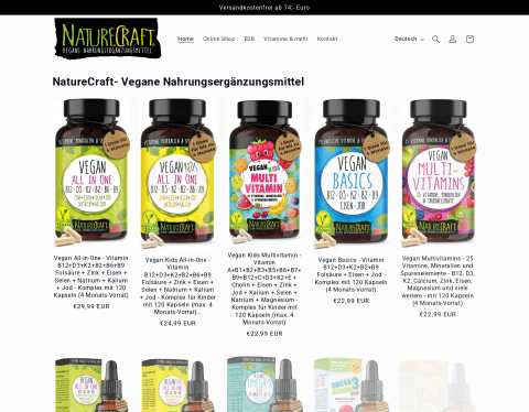Website-Vorschau von Vegane Nahrungsergänzungsmittel