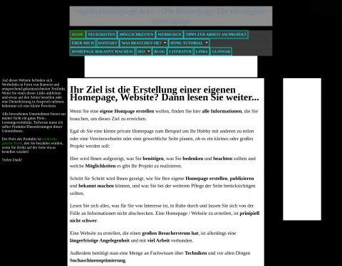Website-Vorschau von eHi - eigeneHomepage