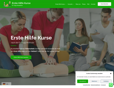 Website-Vorschau von Erste Hilfe Kurse