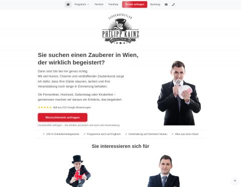 Website-Vorschau von Zauberer Philipp Kainz