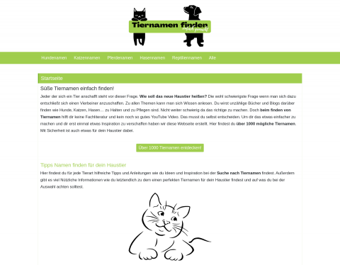 Vorschau von Haustiernamen einfach finden - für Katzen, Hunde